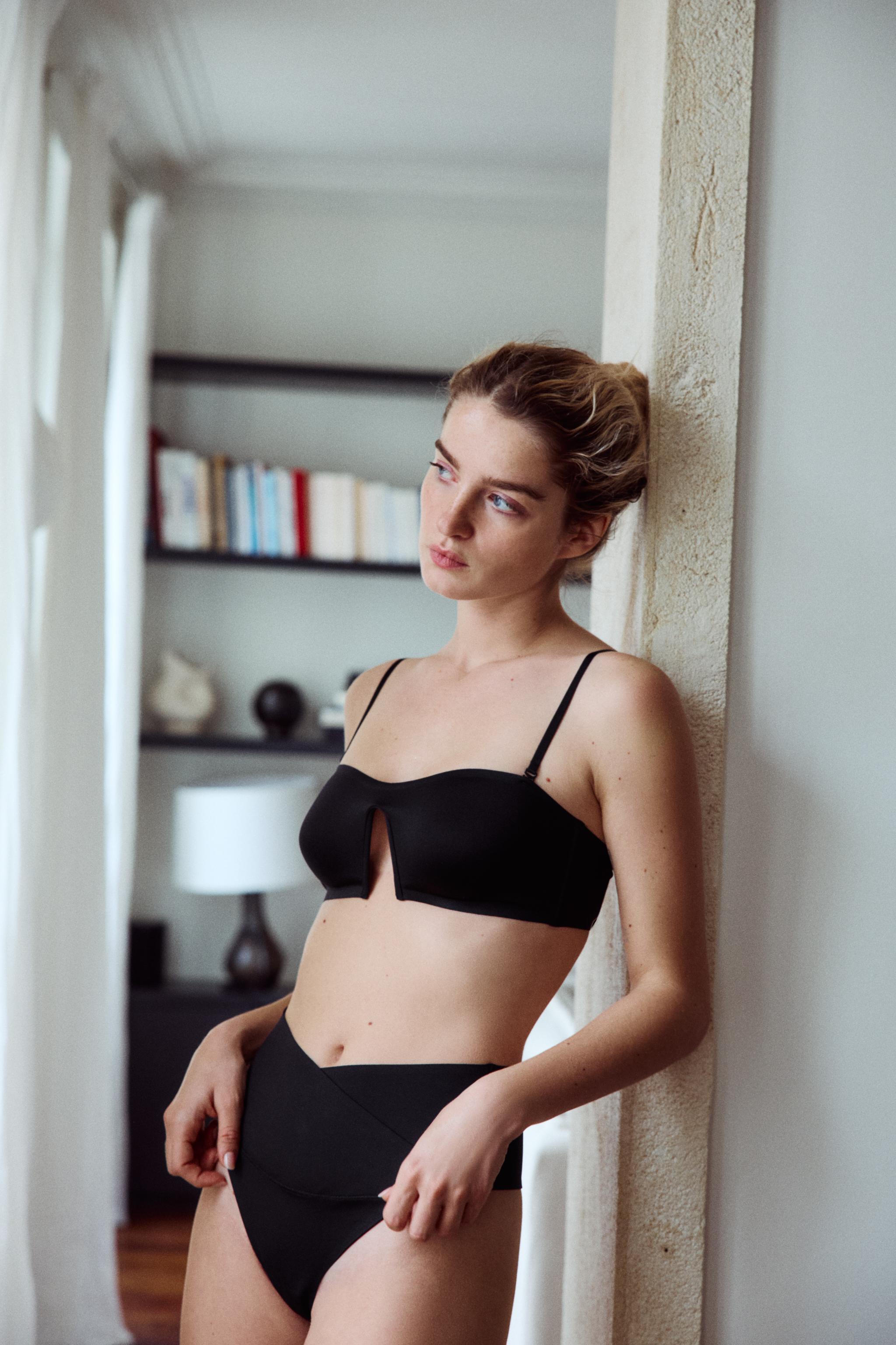 CROSSOVER WAIST POLYAMIDE BLEND THONG